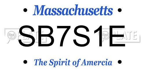 SB7S1E Massachusetts License Plate