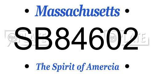 SB84602 Massachusetts License Plate