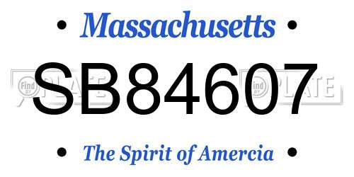SB84607 Massachusetts License Plate