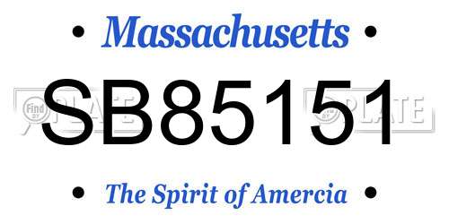 SB85151 Massachusetts License Plate