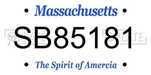 SB85181 Massachusetts License Plate