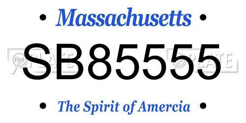 SB85555 Massachusetts License Plate