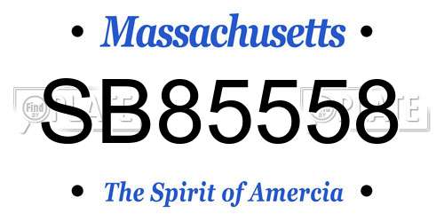 SB85558 Massachusetts License Plate