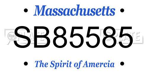 SB85585 Massachusetts License Plate