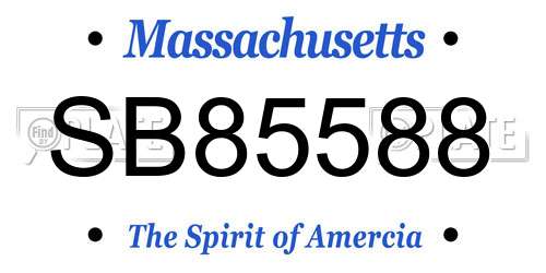 SB85588 Massachusetts License Plate