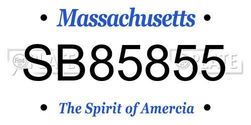 SB85855 Massachusetts License Plate