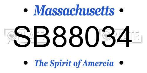 SB88034 Massachusetts License Plate