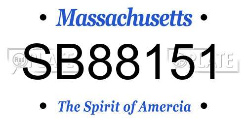 SB88151 Massachusetts License Plate