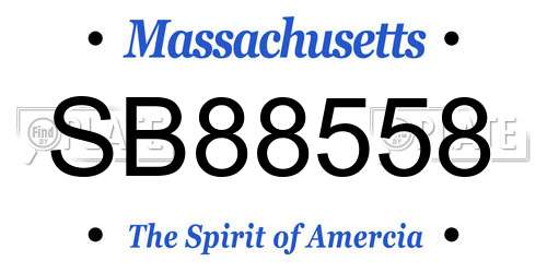 SB88558 Massachusetts License Plate