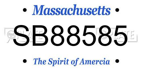 SB88585 Massachusetts License Plate