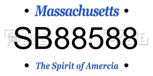 SB88588 Massachusetts License Plate