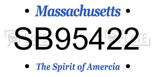 SB95422 Massachusetts License Plate
