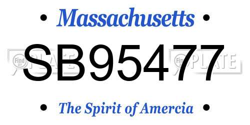 SB95477 Massachusetts License Plate
