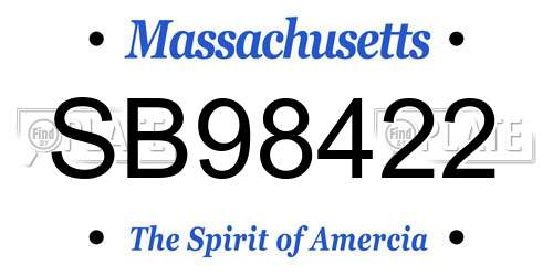SB98422 Massachusetts License Plate