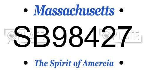 SB98427 Massachusetts License Plate
