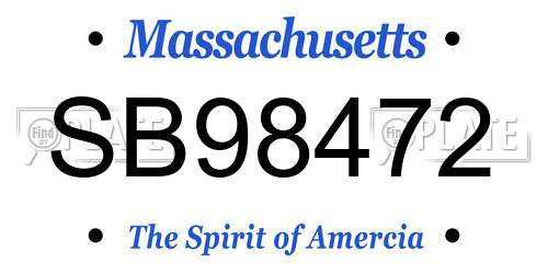 SB98472 Massachusetts License Plate
