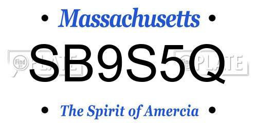 SB9S5Q Massachusetts License Plate