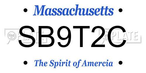 SB9T2C Massachusetts License Plate