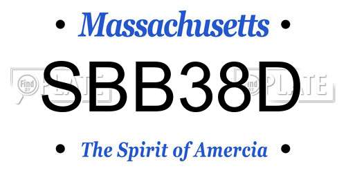 SBB38D Massachusetts License Plate
