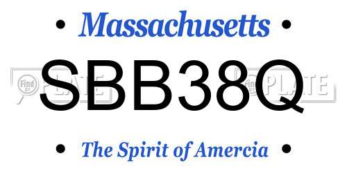 SBB38Q Massachusetts License Plate