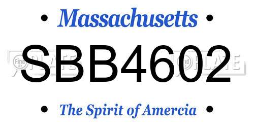 SBB4602 Massachusetts License Plate