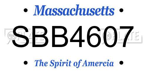 SBB4607 Massachusetts License Plate