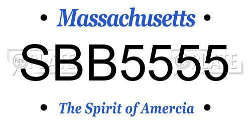 SBB5555 Massachusetts License Plate