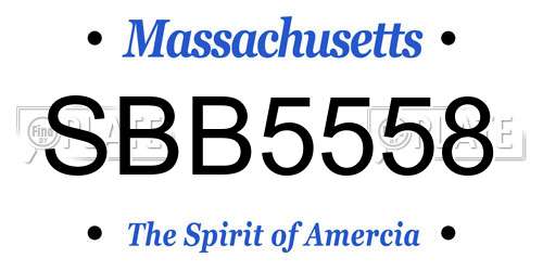 SBB5558 Massachusetts License Plate