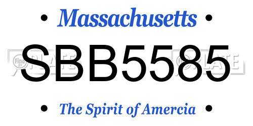 SBB5585 Massachusetts License Plate
