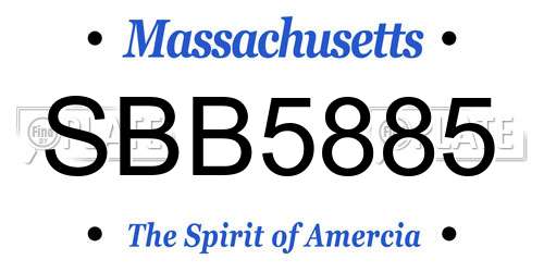 SBB5885 Massachusetts License Plate