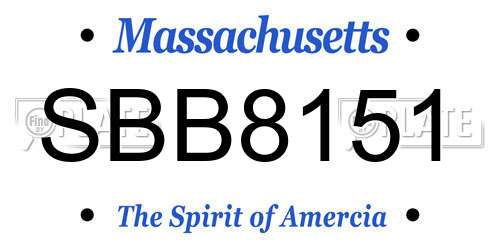 SBB8151 Massachusetts License Plate