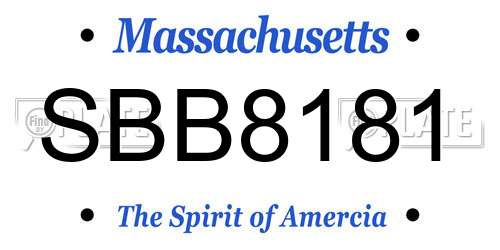 SBB8181 Massachusetts License Plate