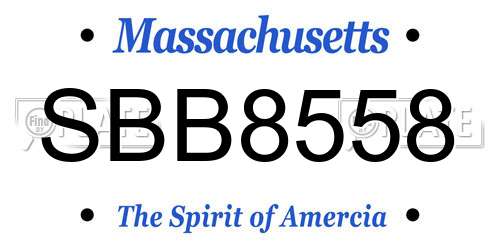 SBB8558 Massachusetts License Plate