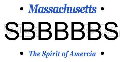 SBBBBBS Massachusetts License Plate