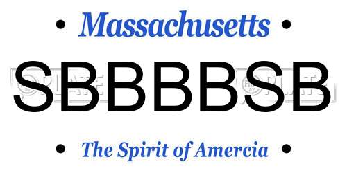 SBBBBSB Massachusetts License Plate