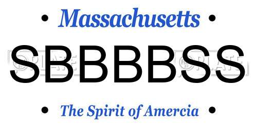 SBBBBSS Massachusetts License Plate