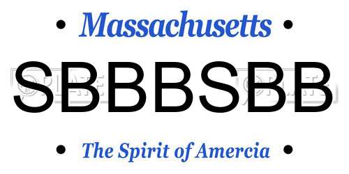 SBBBSBB Massachusetts License Plate