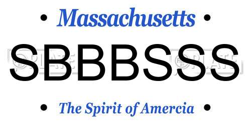 SBBBSSS Massachusetts License Plate