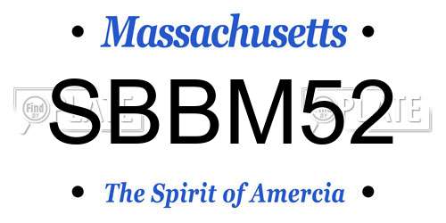 SBBM52 Massachusetts License Plate