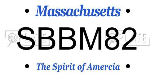 SBBM82 Massachusetts License Plate