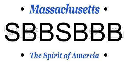 SBBSBBB Massachusetts License Plate