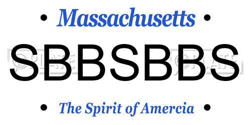 SBBSBBS Massachusetts License Plate