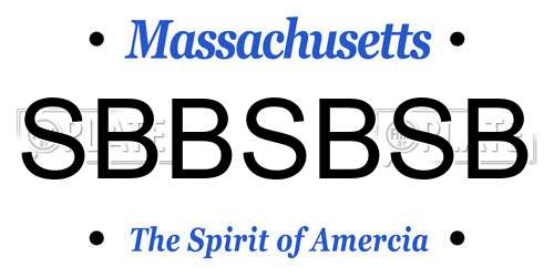 SBBSBSB Massachusetts License Plate