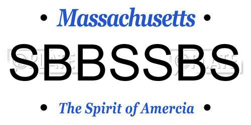 SBBSSBS Massachusetts License Plate