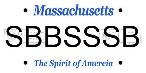 SBBSSSB Massachusetts License Plate