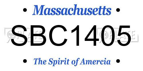 SBC1405 Massachusetts License Plate