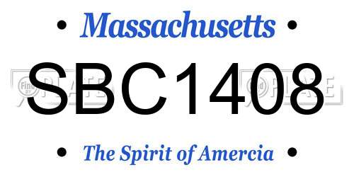 SBC1408 Massachusetts License Plate