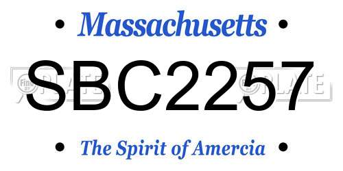 SBC2257 Massachusetts License Plate