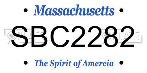 SBC2282 Massachusetts License Plate