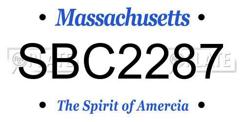 SBC2287 Massachusetts License Plate